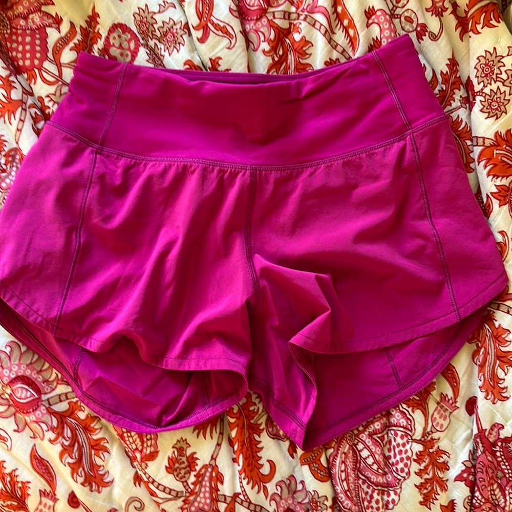 BNWOT lululemon speed up short || 4" ripened raspberry